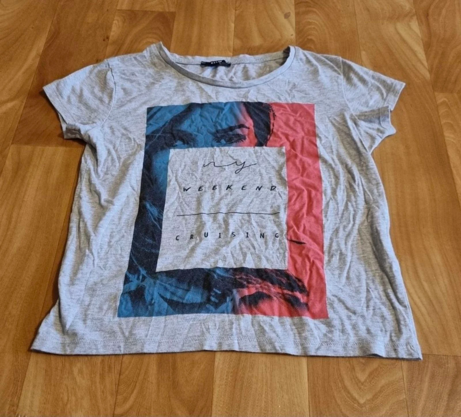 t-shirt kiabi manches courtes garçon gris imprimé taille 12ans